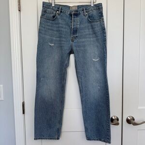 Everlane Relaxed Straight Fit Organic Cotton Distressed Jeans 30R